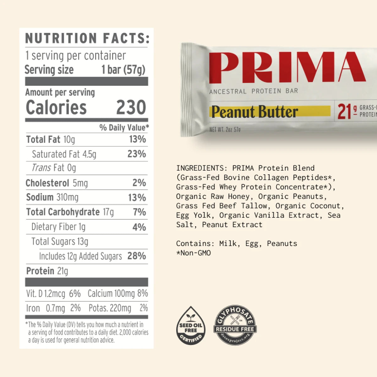 Ancestral Protein Bar - Peanut Butter